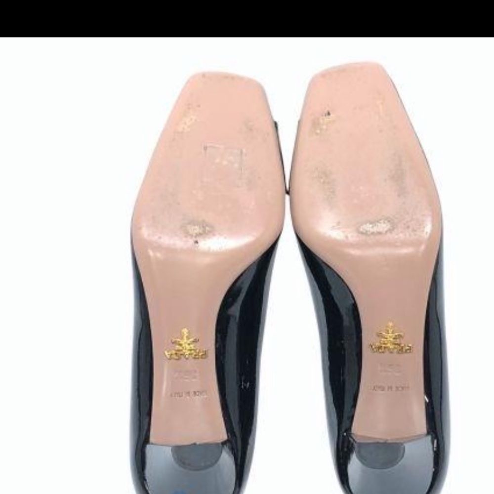 100% Authentic PRADA MILANO BLACK PATENT GENUINE LEATHER HEELS ! - Picture 4 of 10